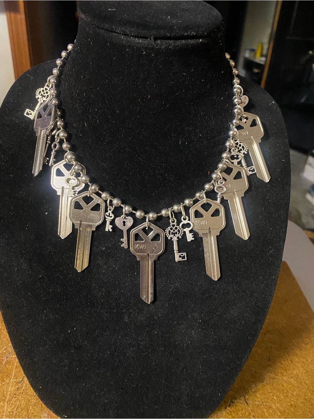 Silver Key Charm Necklace - Unique Statement Piece